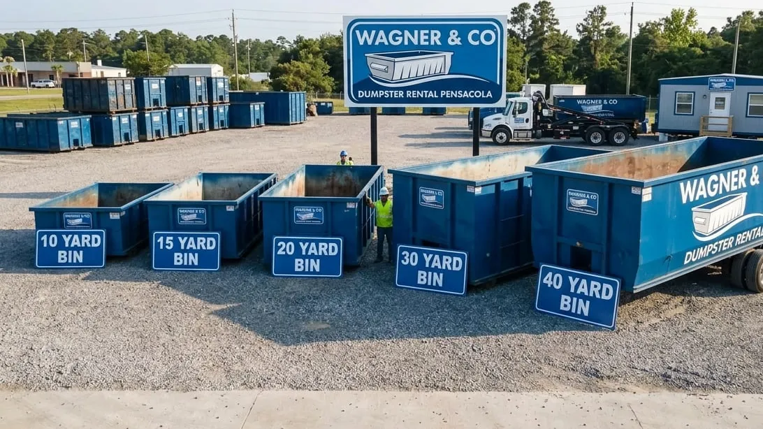 Roll-off dumpster delivery serving Myrtle Grove, Florida from Pensacola Roll-off dumpster delivery serving Myrtle Grove, Florida from Pensacola